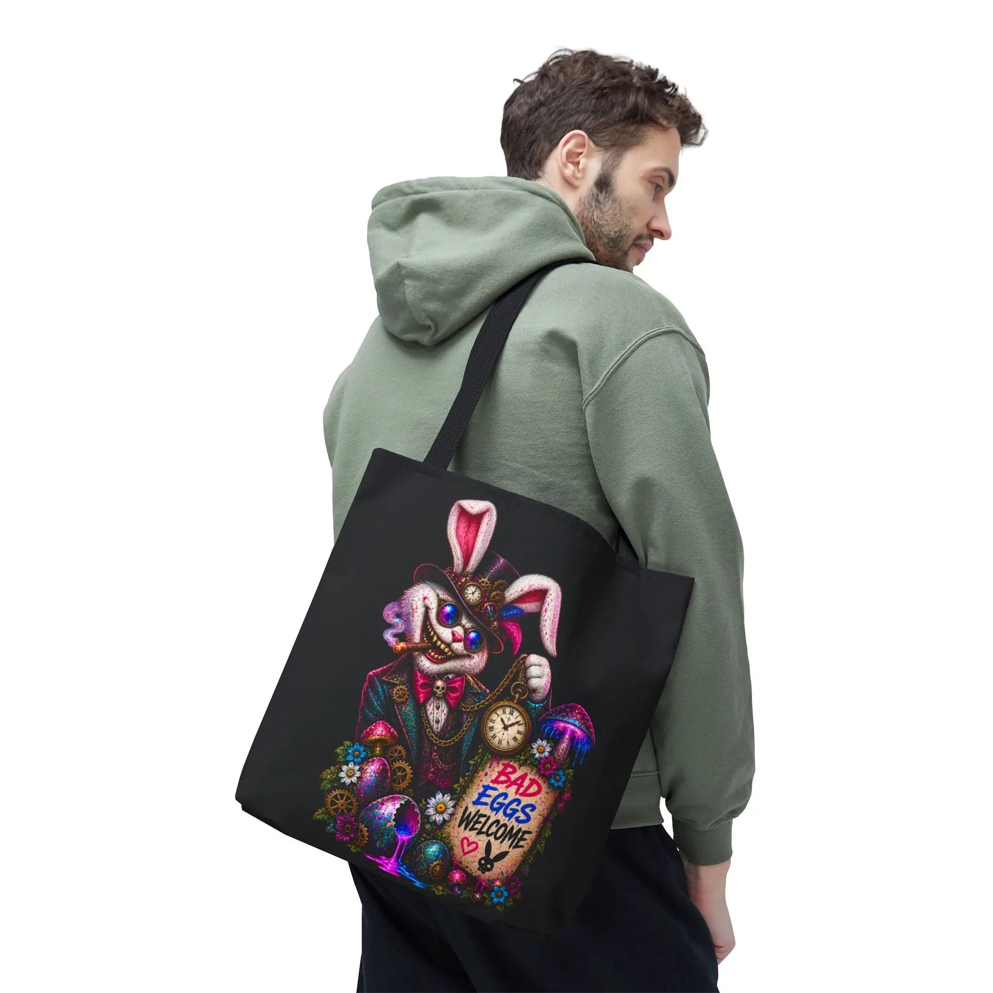 Bad Eggs Welcome Wicked Bunny Tote Bag
