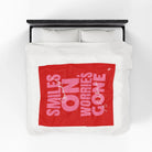 Smiles On Worries Gone Good Vibes | Mix & Match Velveteen Fun-Flirty Lovers’ Blankets