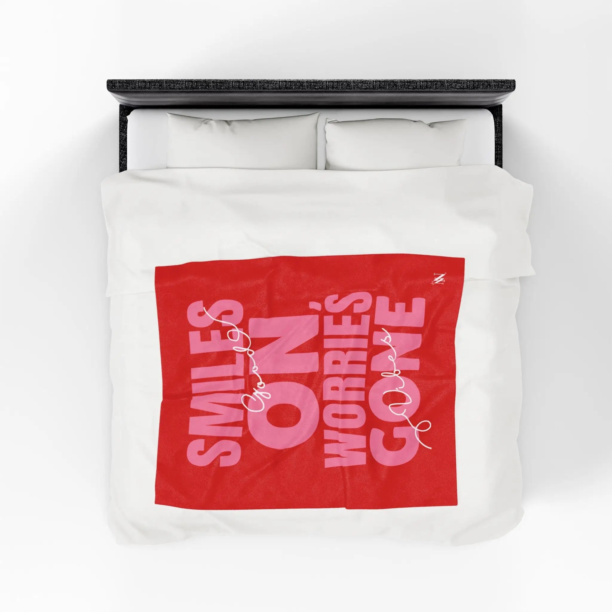 Smiles On Worries Gone Good Vibes | Mix & Match Velveteen Fun-Flirty Lovers’ Blankets