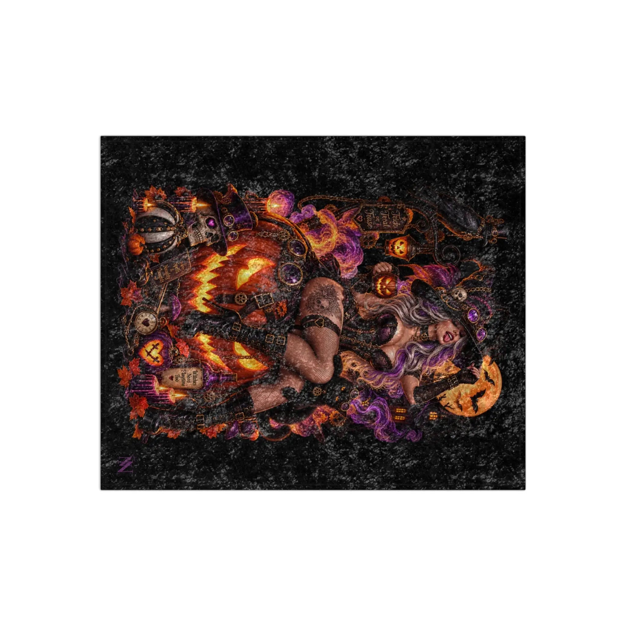 Halloween Wicked Fantasy | Nectar Napkins Fun-Flirty Lovers’ Crushed Velvet Blankets