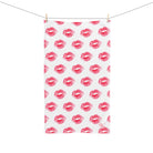 Lips Kiss Mark Pattern White Cum Towel