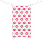 Lips Kiss Mark Pattern White | Mix & Match Classic Fun-Flirty Lovers’ Towels