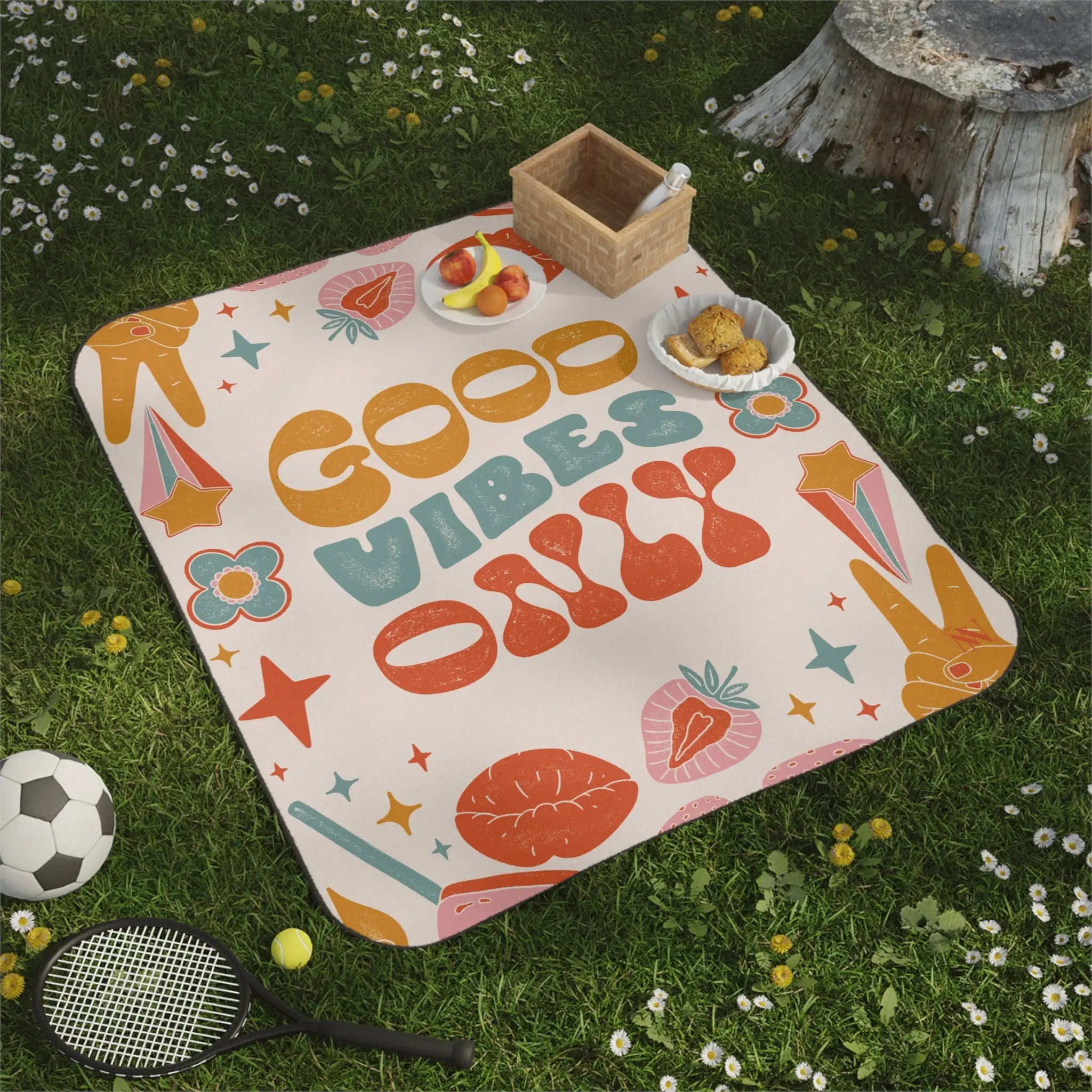 Vintage Boho Good Vibes | Mix Match Fun-Flirty Lovers’ Water-Resistant Blankets