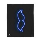 His Mustache Neon | Mix & Match Soft Fun-Flirty Lovers’ Blankets