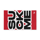 SUCK ME Block Letter Red | Mix & Match Classic Fun-Flirty Lovers’ Towels