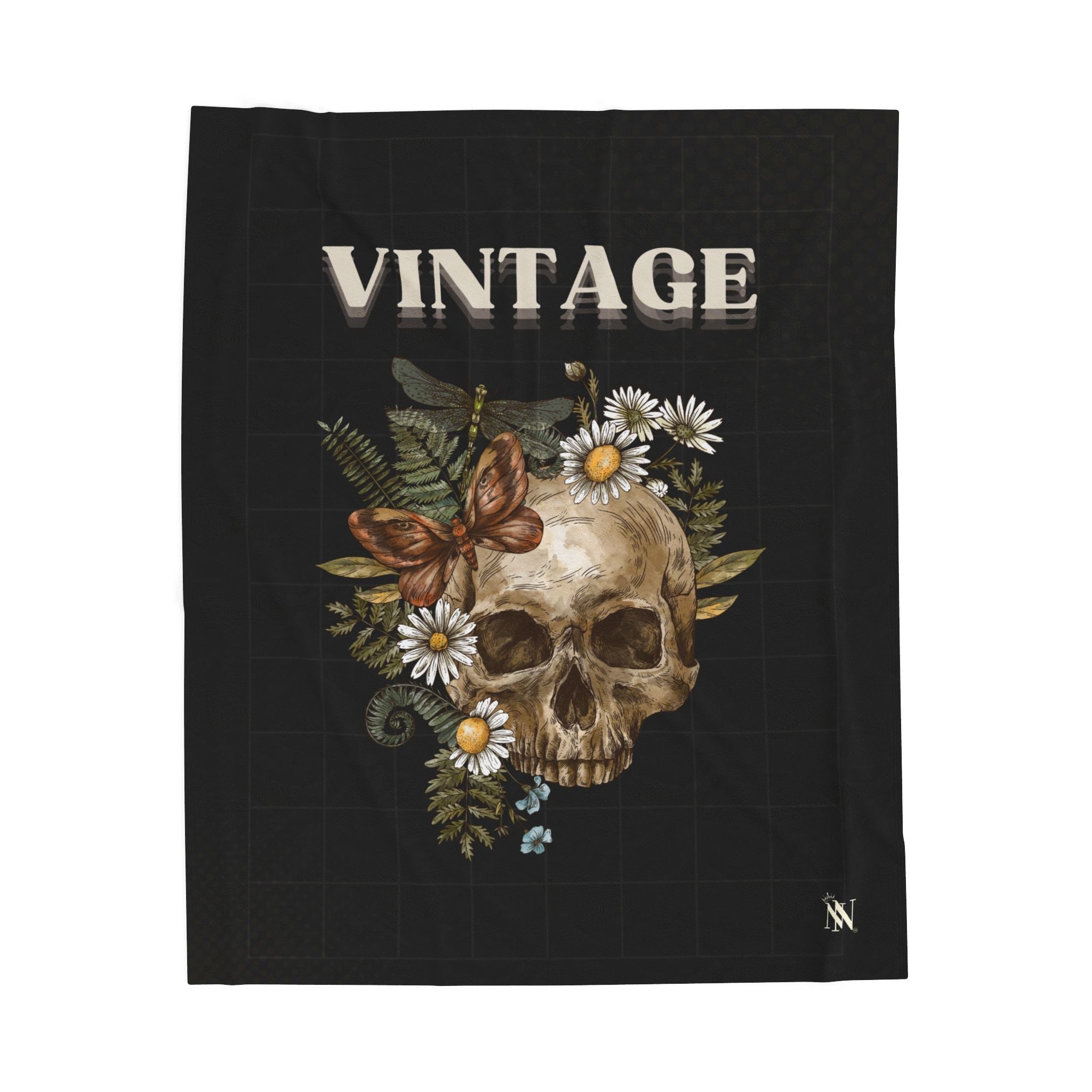 Vintage Floral Skull | Mix & Match Velveteen Fun-Flirty Lovers’ Blankets