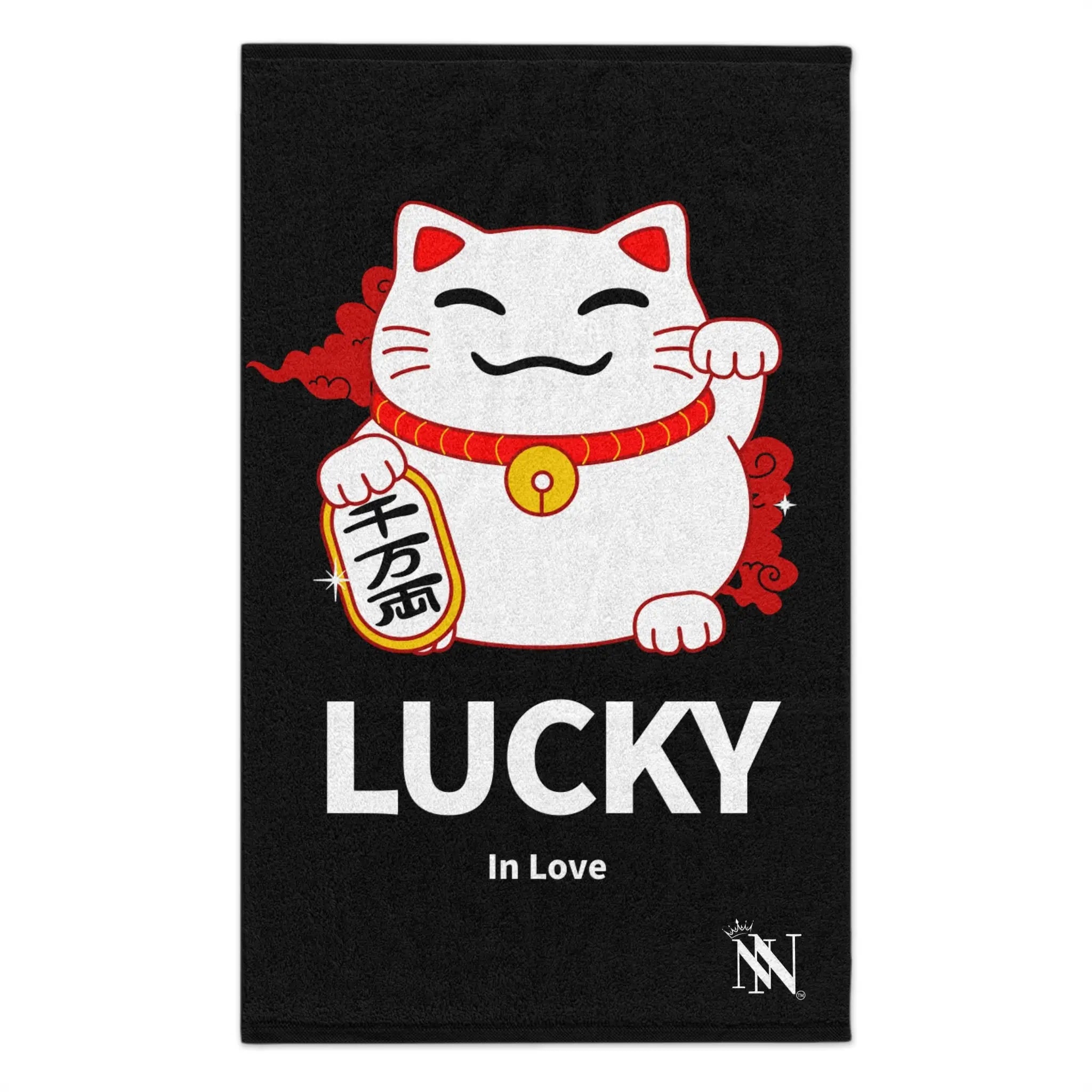 Lucky In Love Beckoning Cat | Mix & Match Soft Fun-Flirty Lovers’ Towels