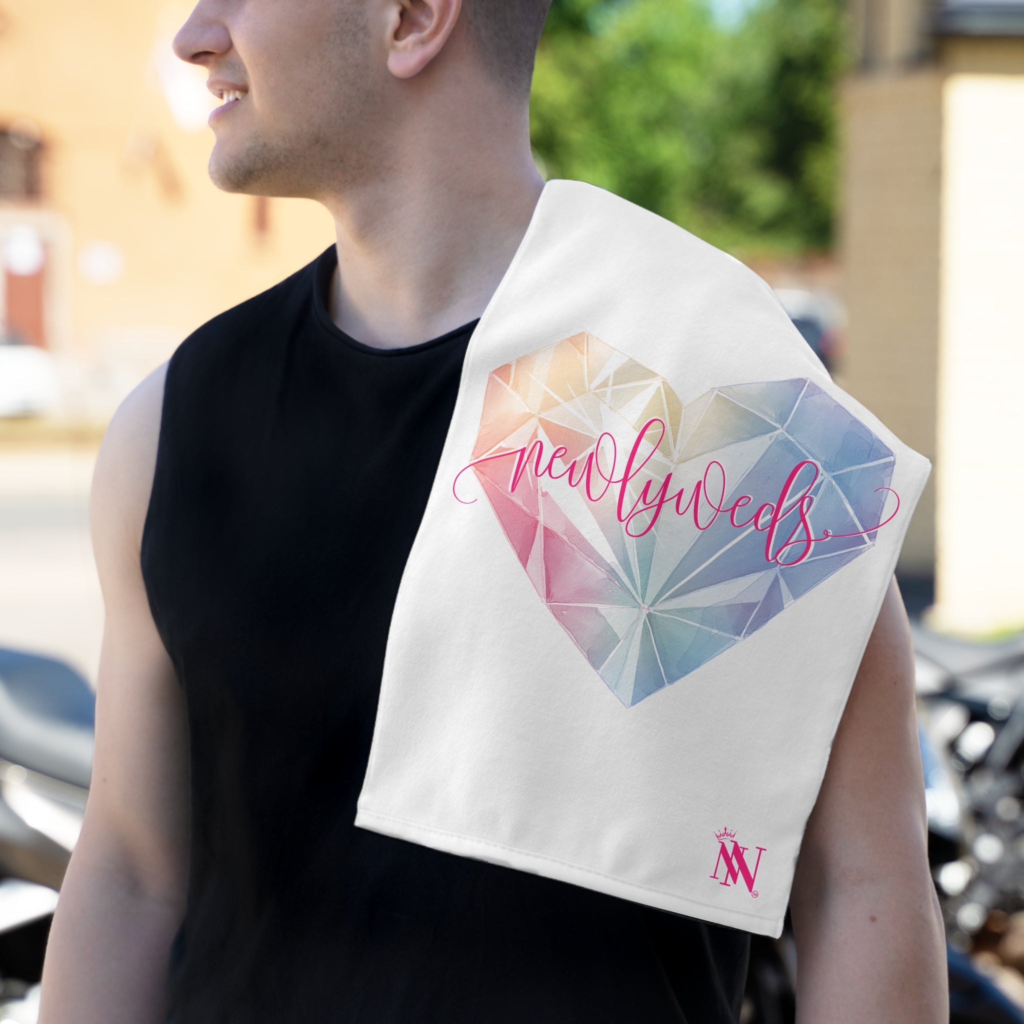 Newlyweds Diamond Heart | Mix & Match Soft Fun-Flirty Lovers’ Towels