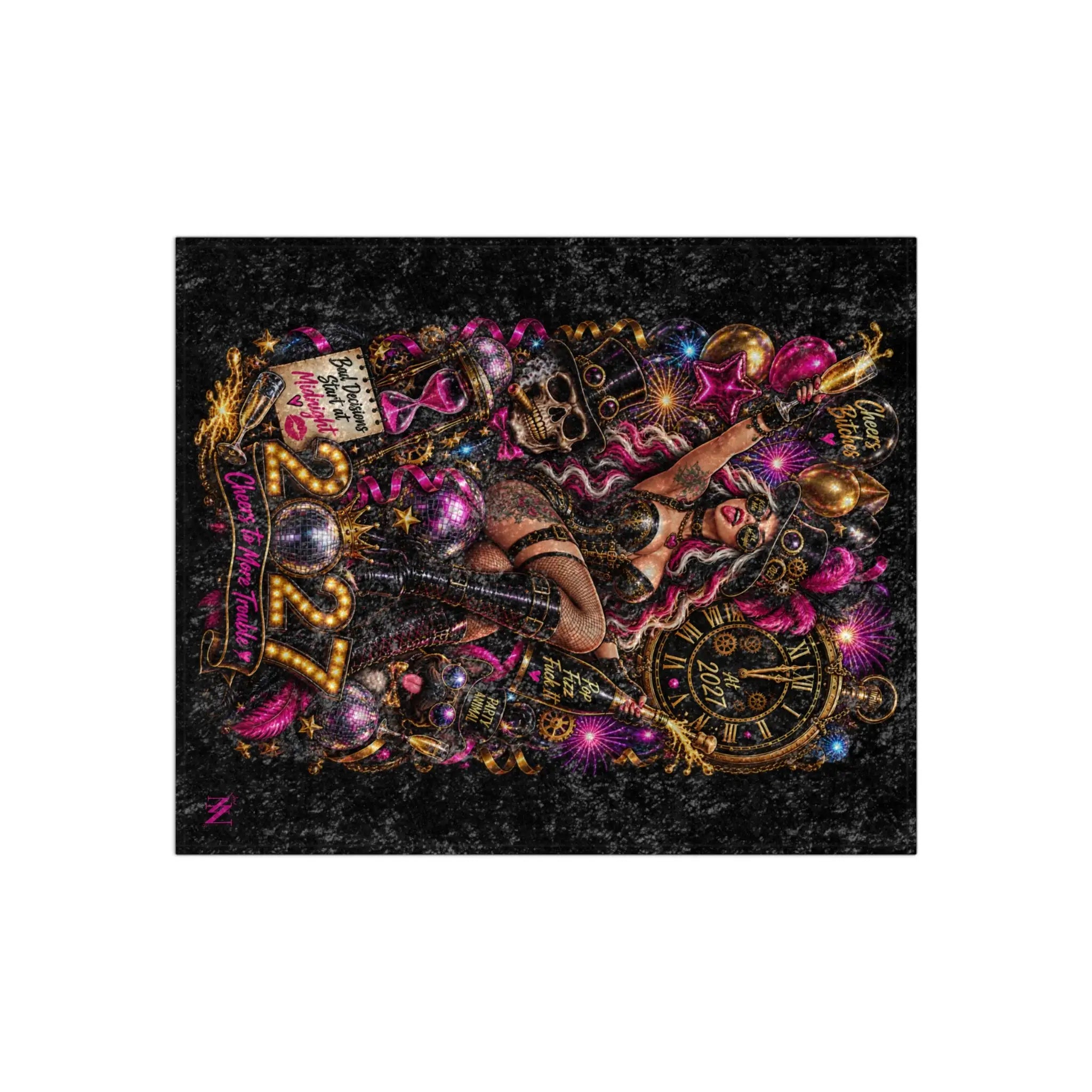 New Year’s Eve Wicked Fantasy | Nectar Napkins Fun-Flirty Lovers’ Crushed Velvet Blankets