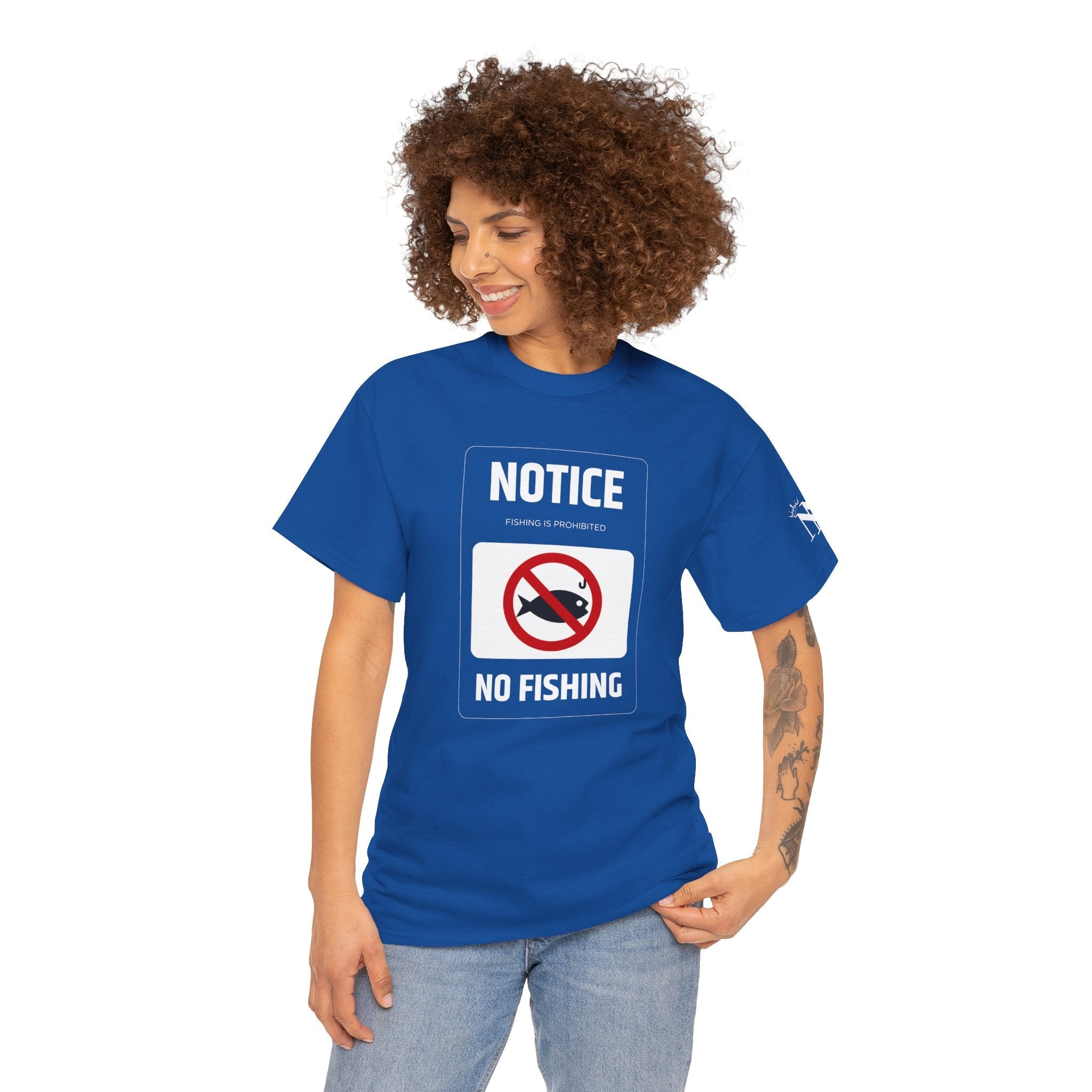 No Fishing Sign Cotton T-Shirt