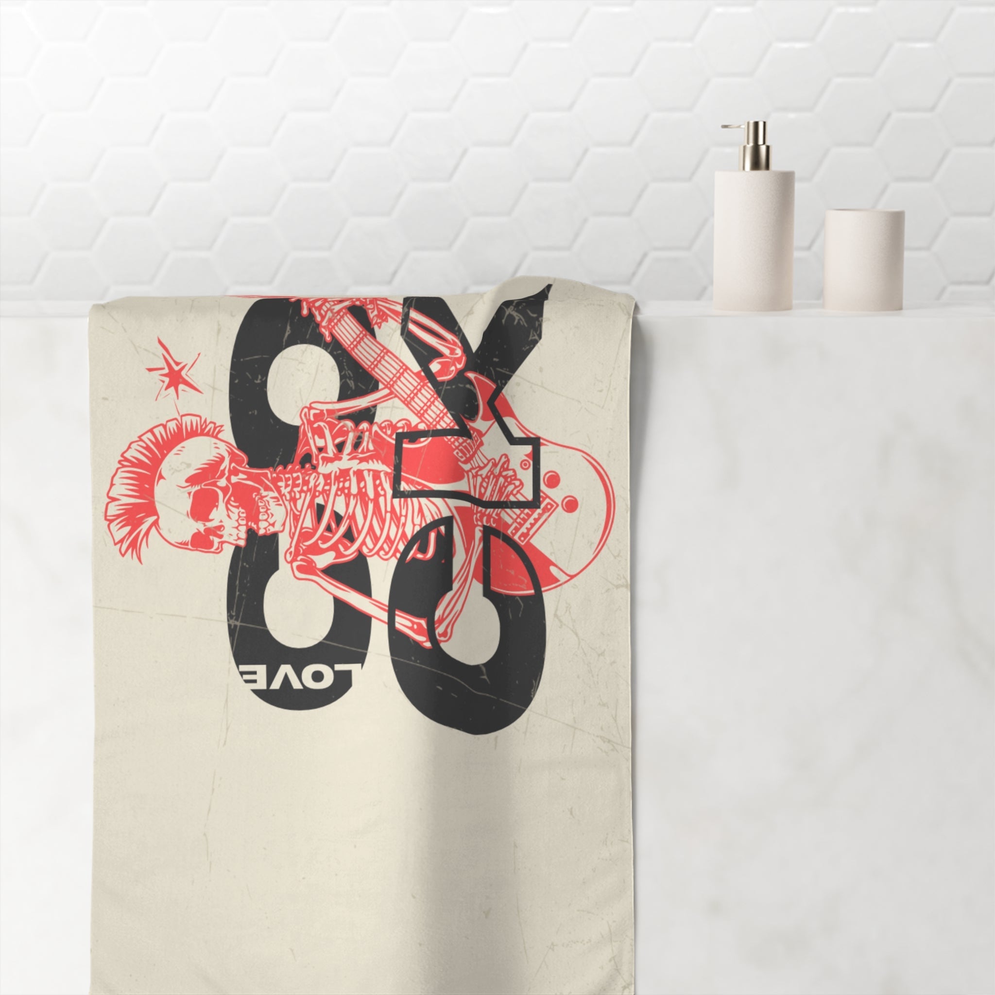 Love Cock Skull Rocker Anal Sex Towel