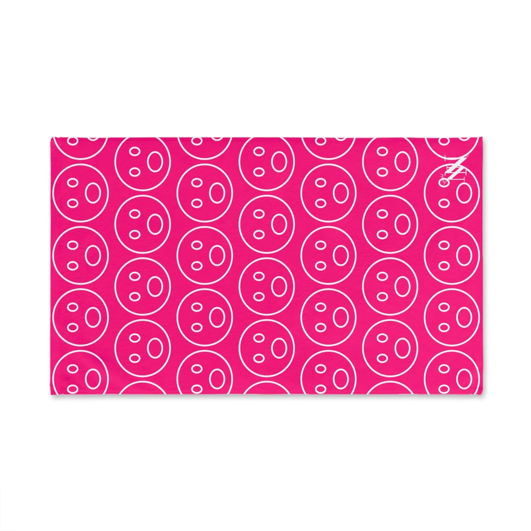 Surprised Emoji Pattern Signature Pink Cum Towel