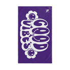 Smiley Happy Face Good Vibes Purple Cum Towel
