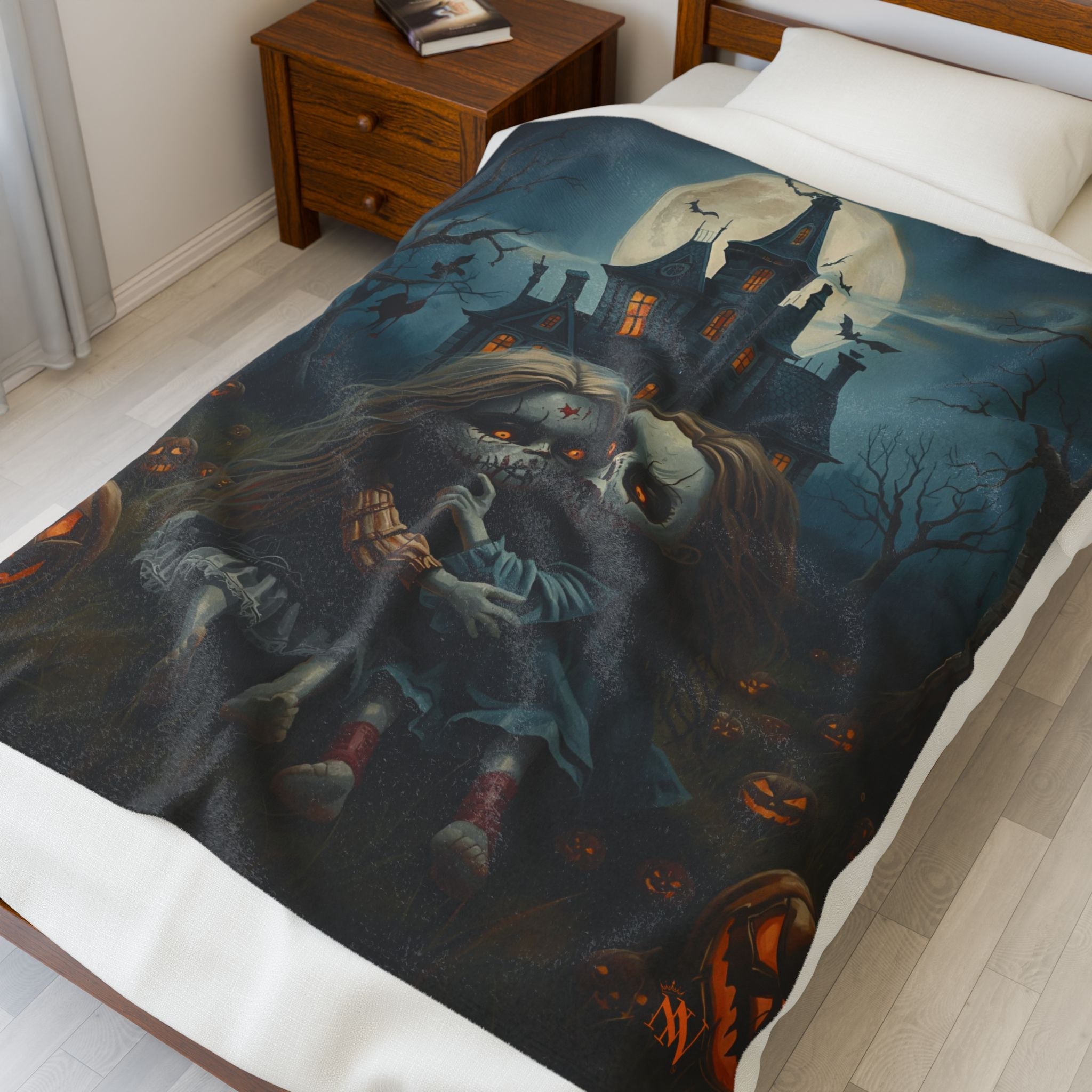 Scary Halloween Pumpkin Girls | Mix & Match Velveteen Fun-Flirty Lovers’ Blankets