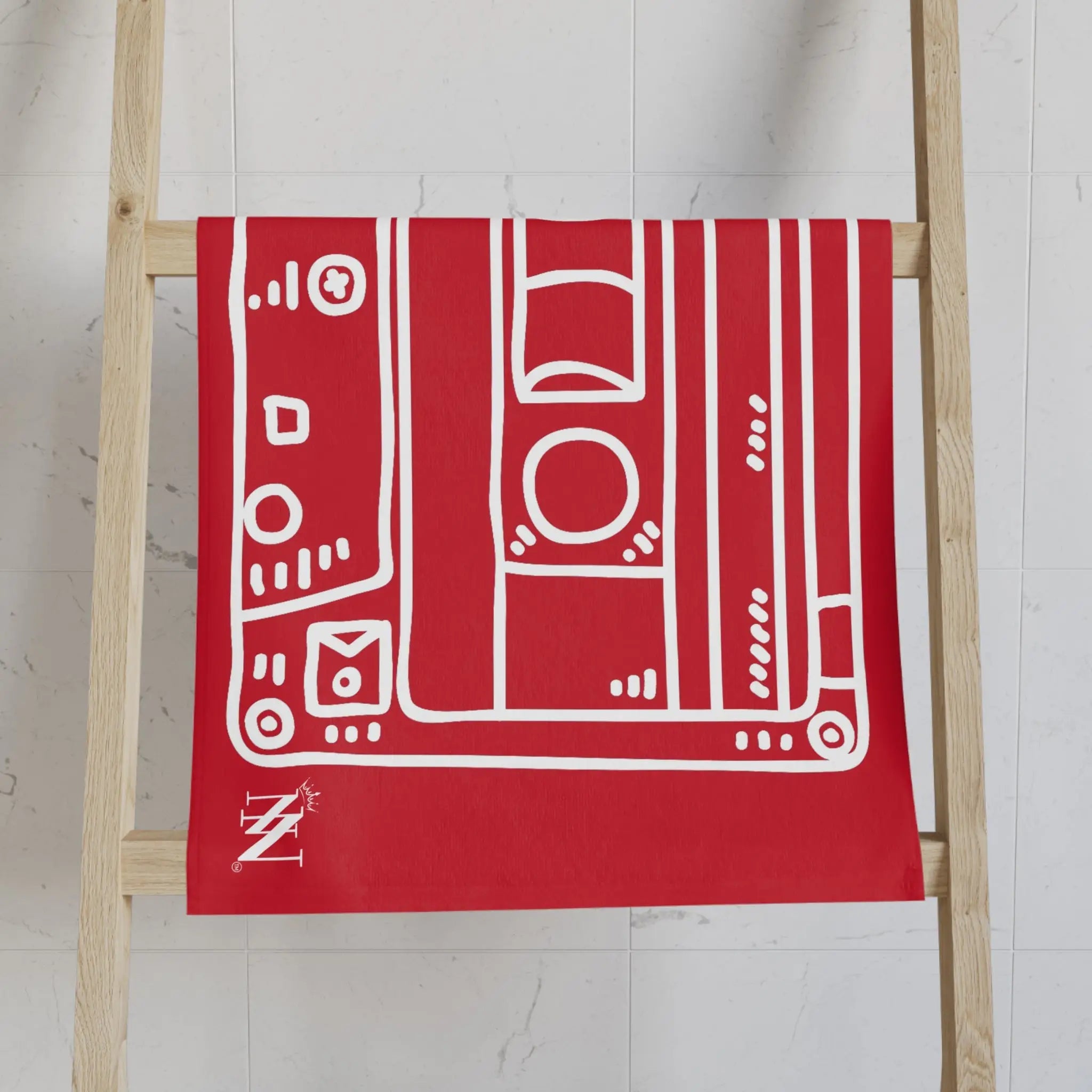 Old School Cassette Tape Red | Mix & Match Original Fun-Flirty Lovers’ Towels