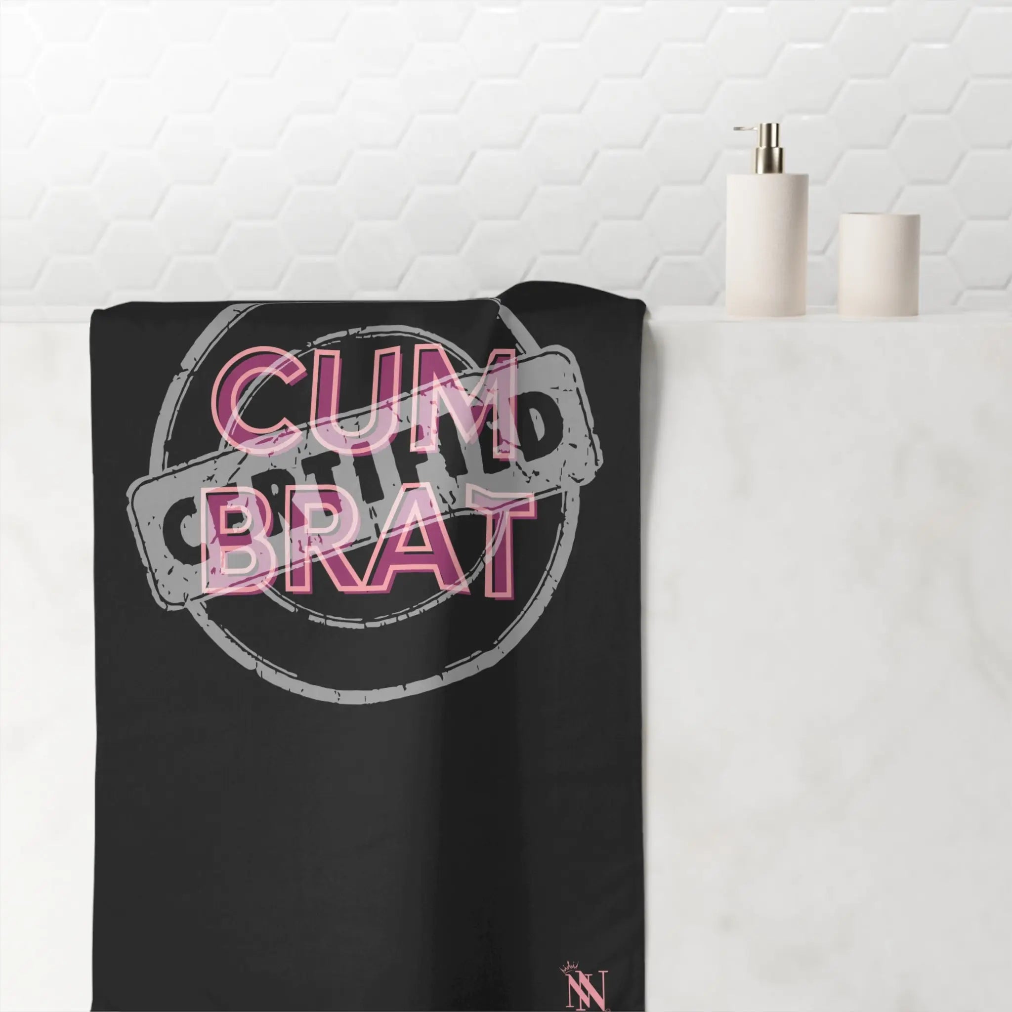 Certified: Cum Brat | Mix & Match Naughty XL Fun-Flirty Lovers’ Towels
