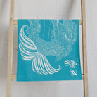 Mermaid Sitting Her Back Turned Teal Cum Towel