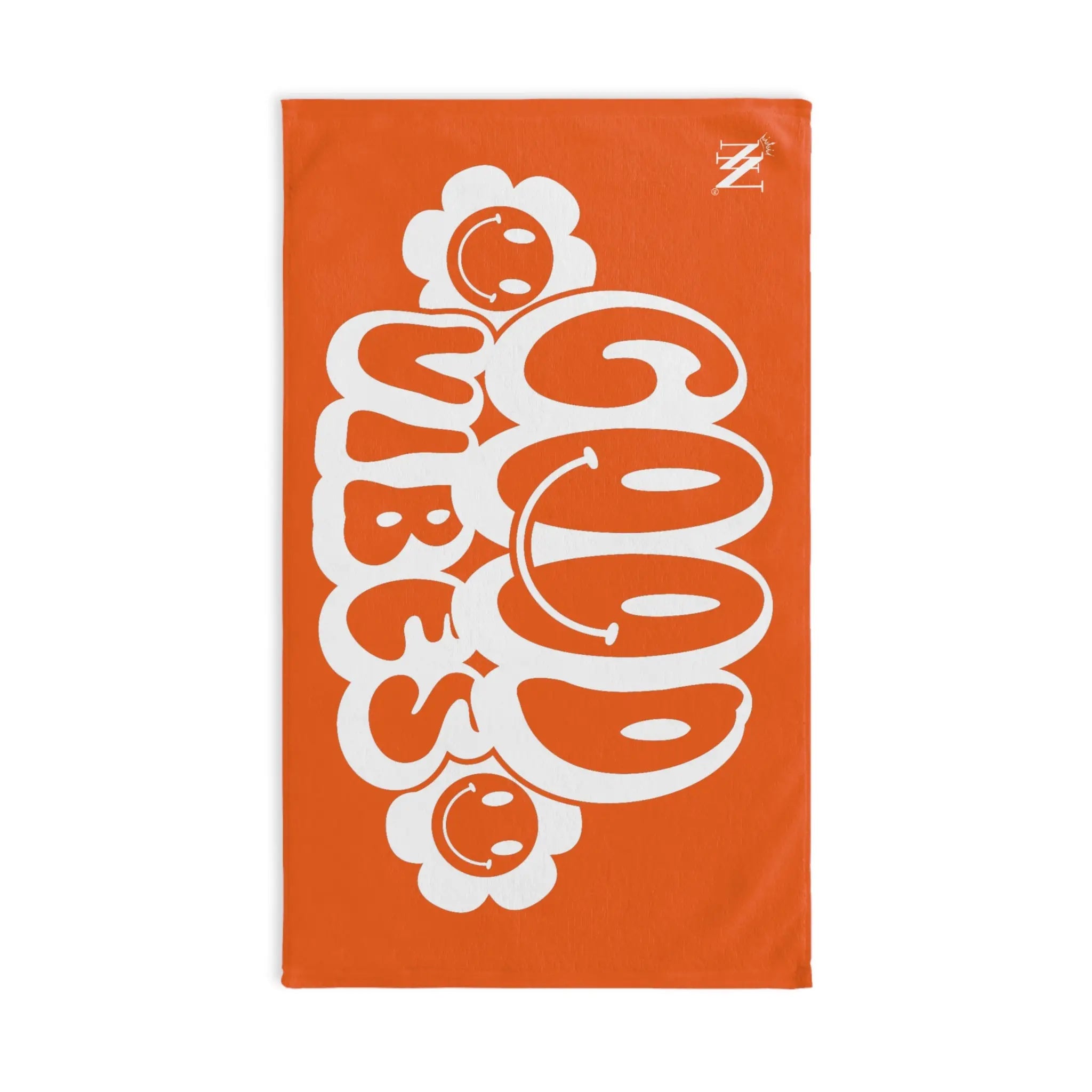 Smiley Happy Face Good Vibes Orange Cum Towel