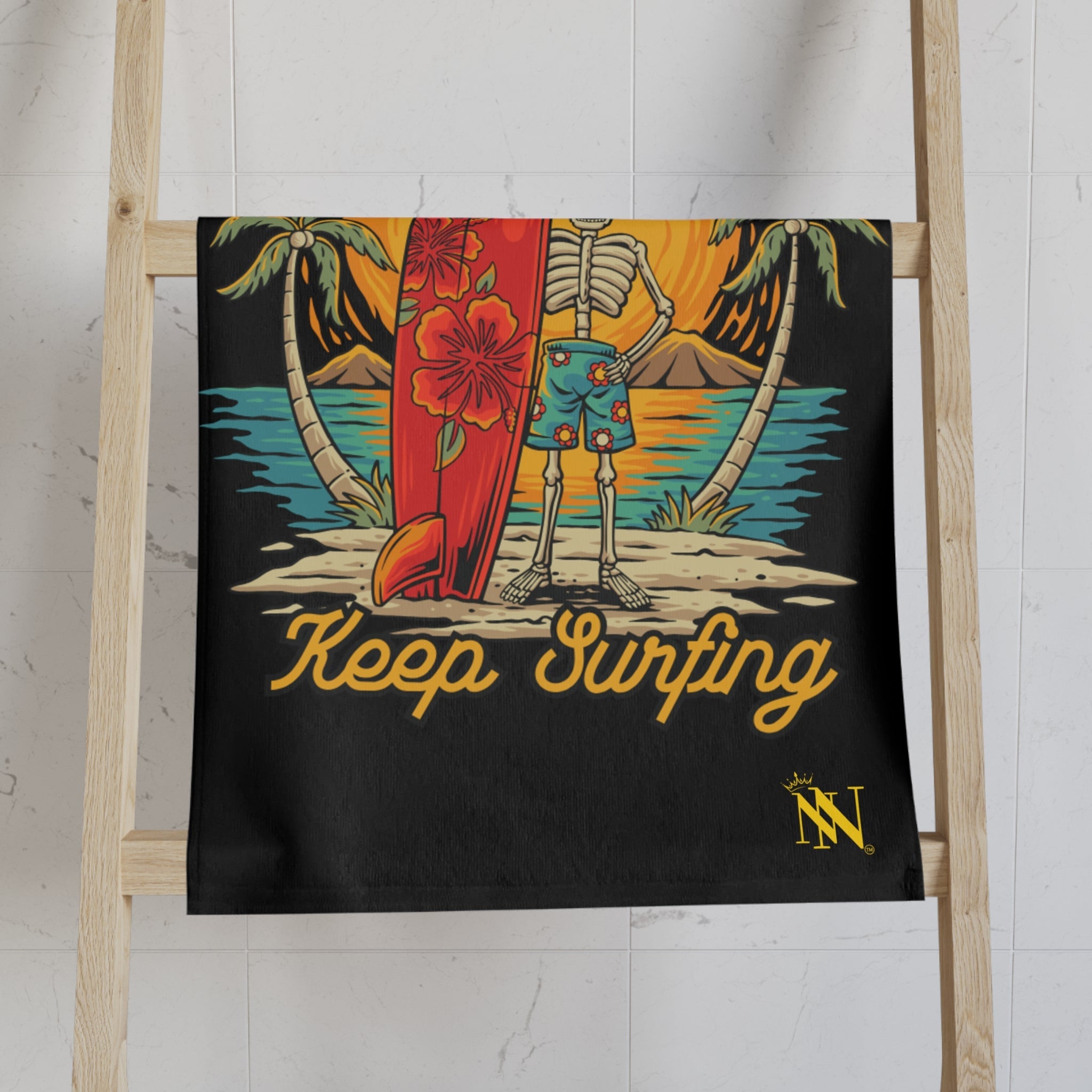 Keep Surfing Skeleton Beach | Mix & Match Classic Fun-Flirty Lovers’ Towels