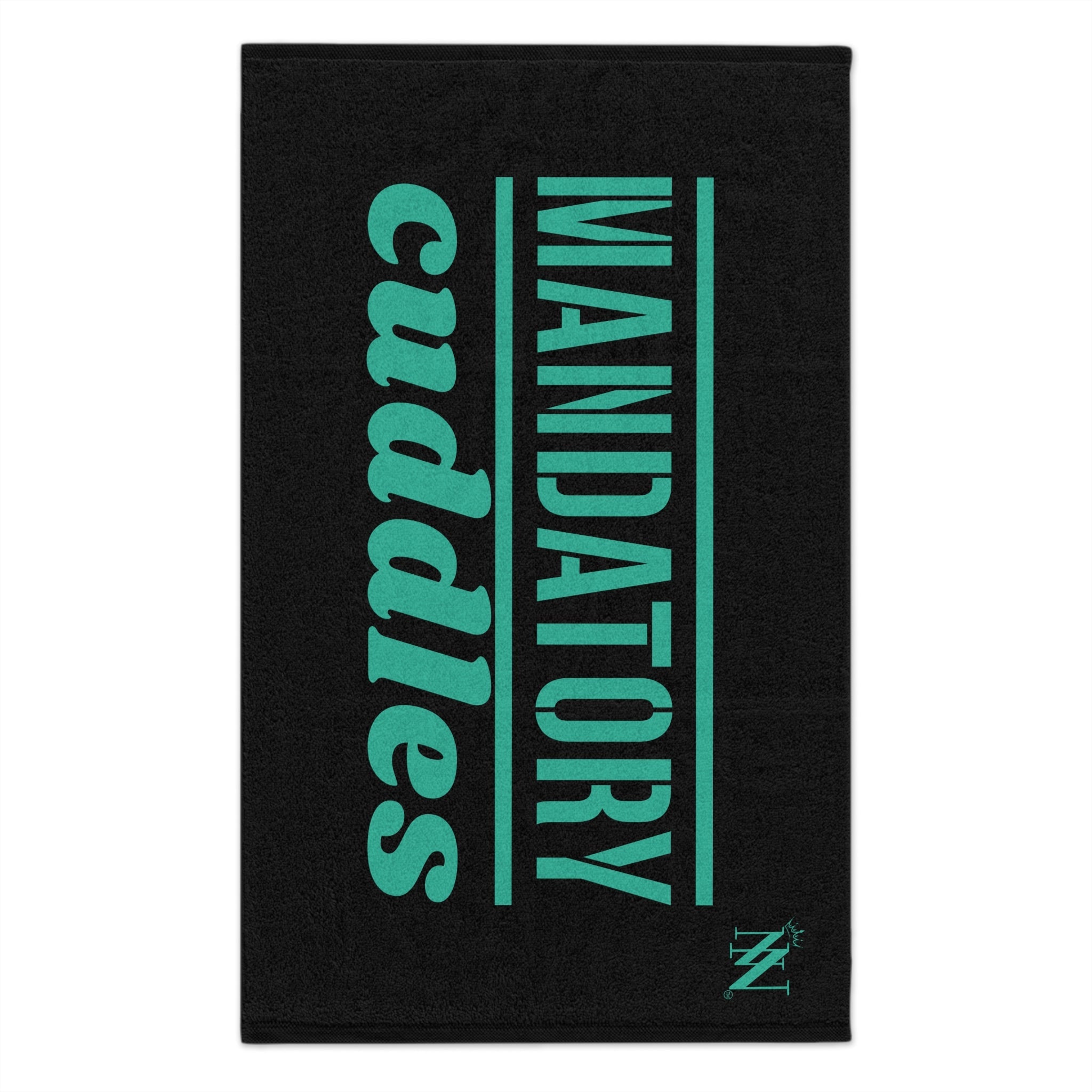 Mandatory Cuddles Black | Mix & Match Soft Fun-Flirty Lovers’ Towels