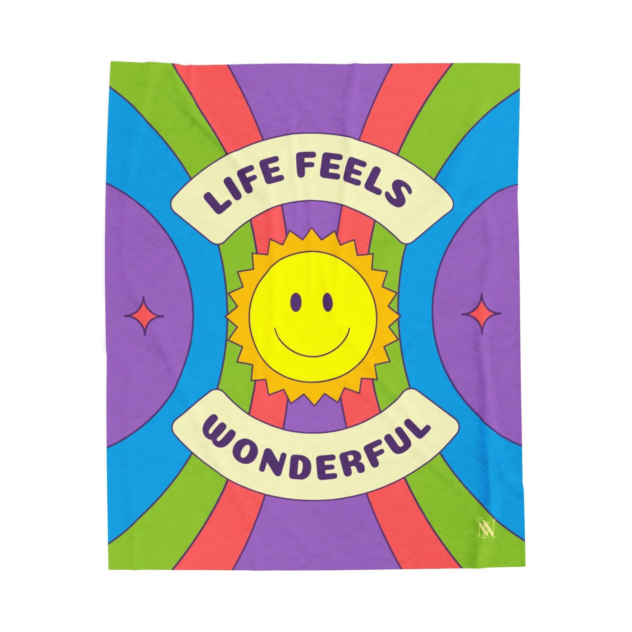 Life Feels Wonderful Retro Blanket