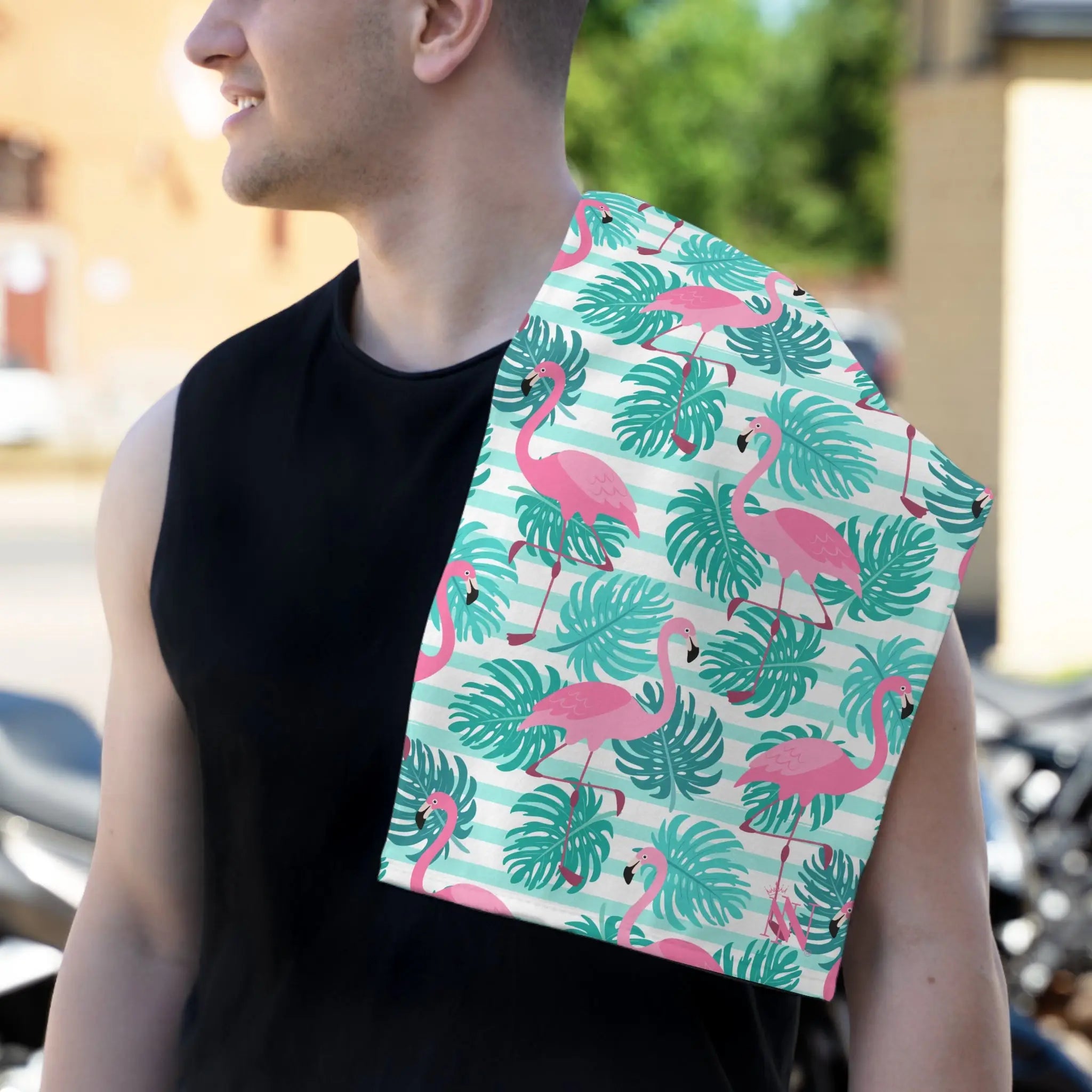 Pink Flamingo Hawaiian Shirt | Mix & Match Soft Fun-Flirty Lovers’ Towels