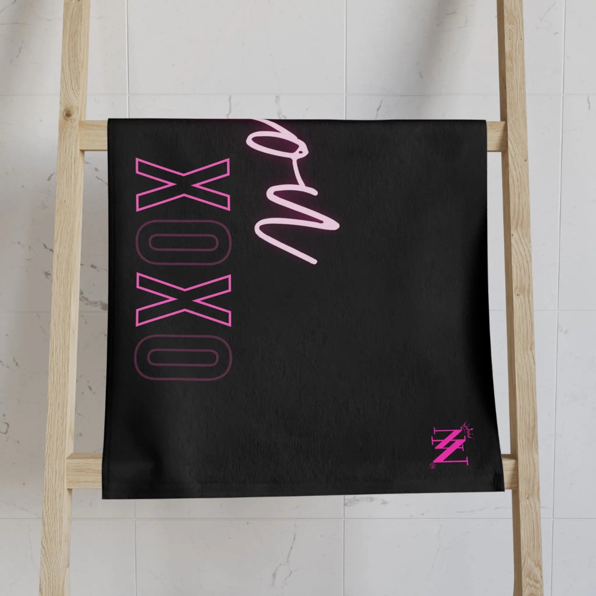 Love You XOXO Black | Mix & Match Classic Fun-Flirty Lovers’ Towels