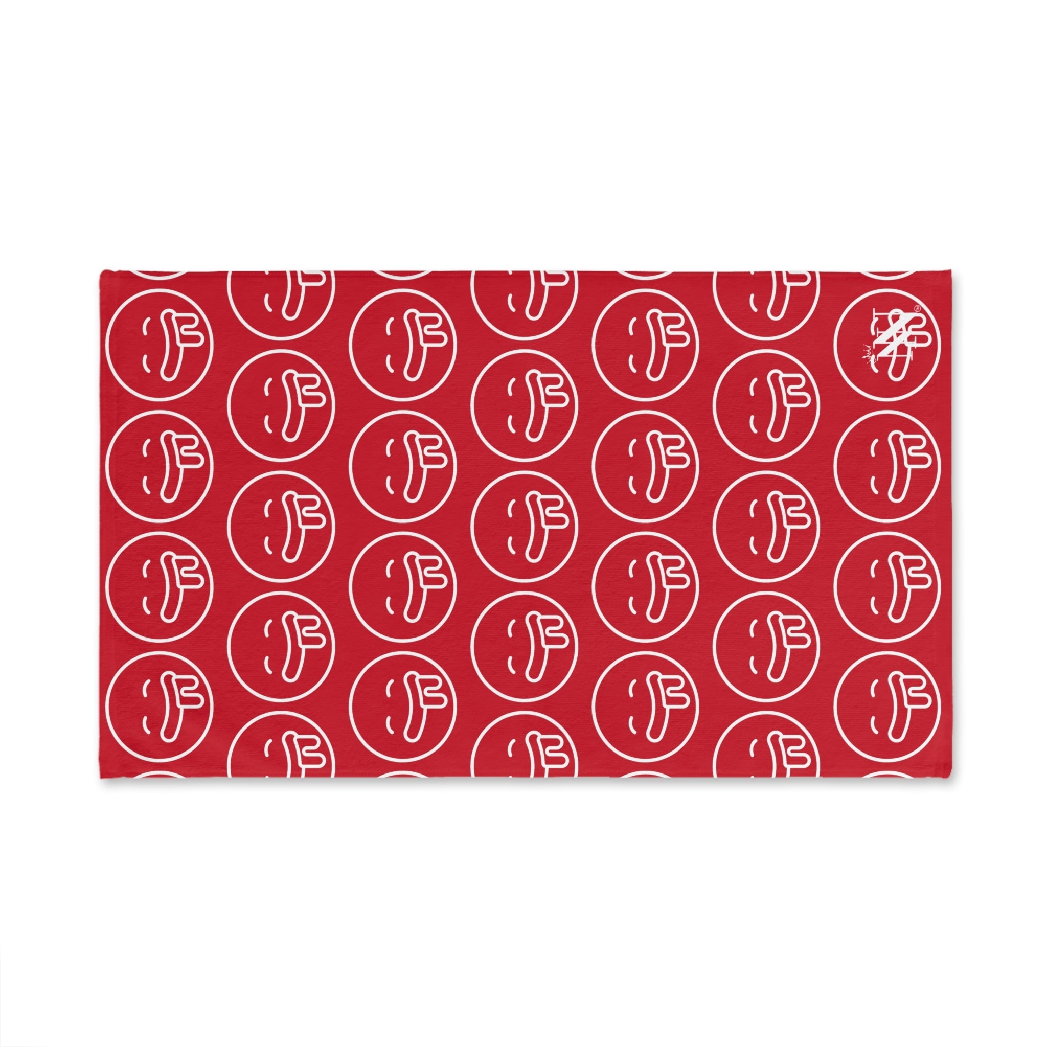 Hungry Drooling Emoji Pattern Red Cum Towel