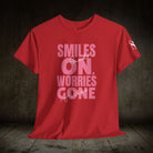 Smiles On Worries Gone Good Vibes | Mix & Match Cotton Unisex Fun-Flirty Lovers’ T-Shirts
