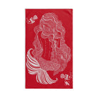 Mermaid Sitting Her Back Turned Red Cum Towel