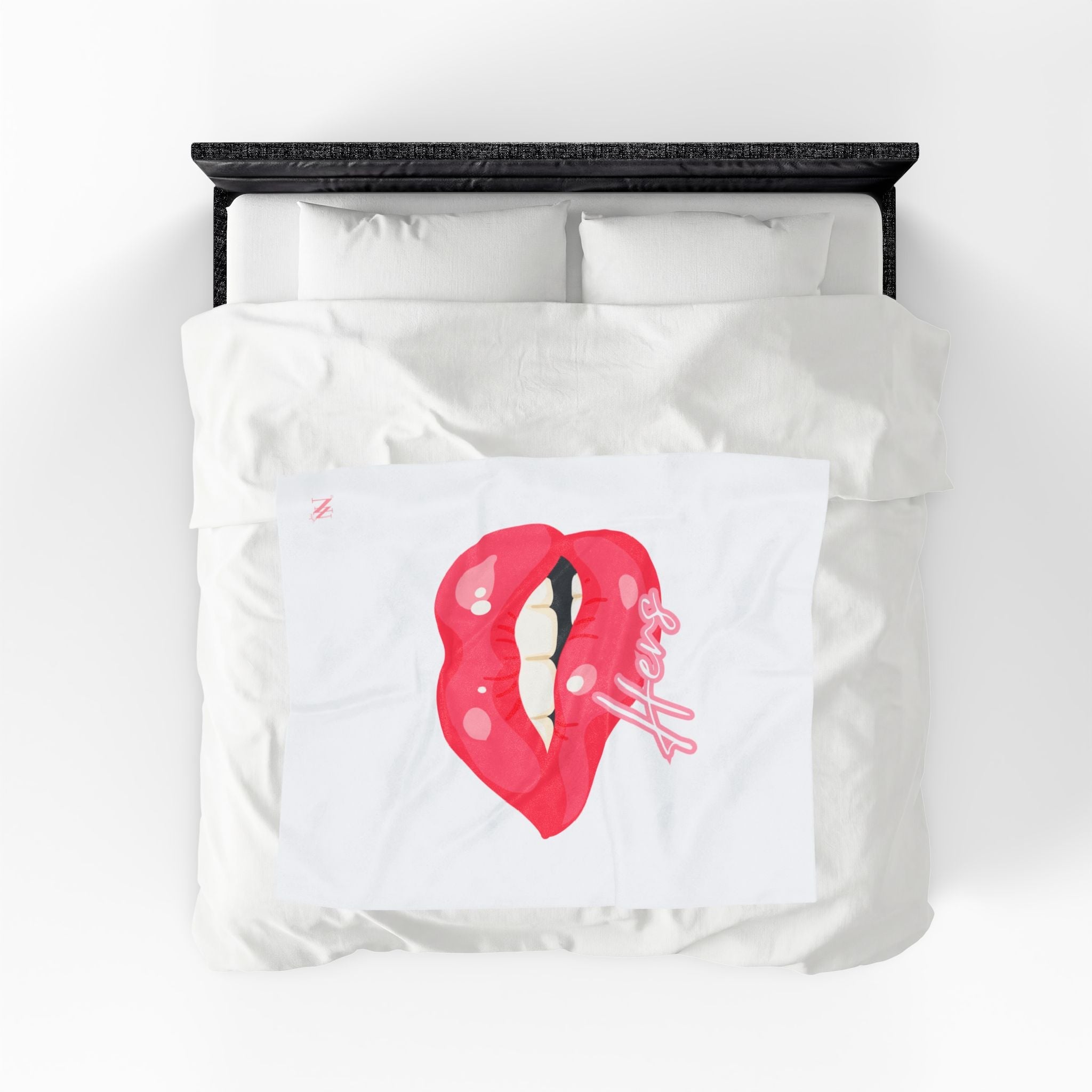 Hers Biting Lip Romantic Gifts Love Blanket