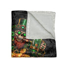 Pot Of Gold Wicked Leprechaun Crushed Velvet Blanket