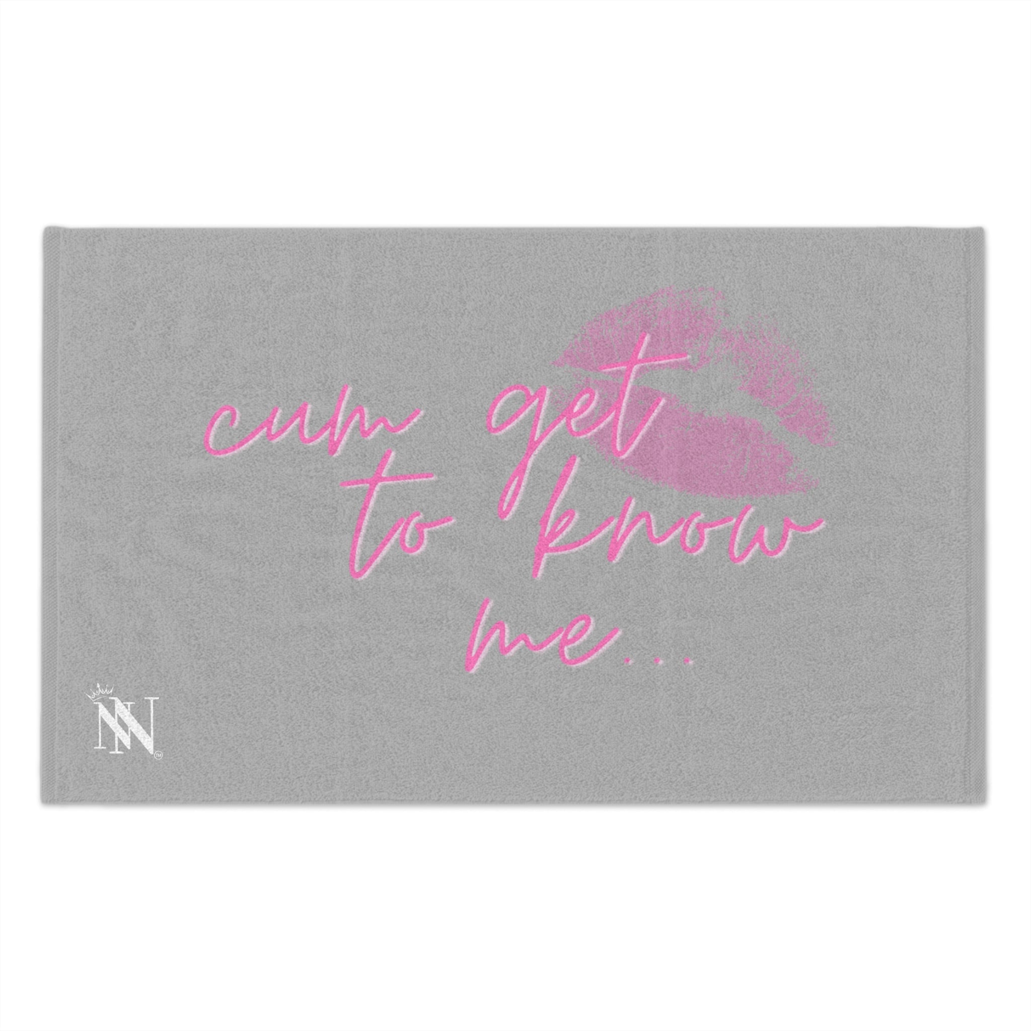 Cum Get to Know Me! Light Grey | Mix & Match Soft Fun-Flirty Lovers’ Towels