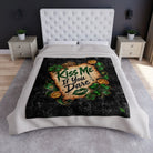 Kiss Me If You Dare Irish Love Crushed Velvet Blanket