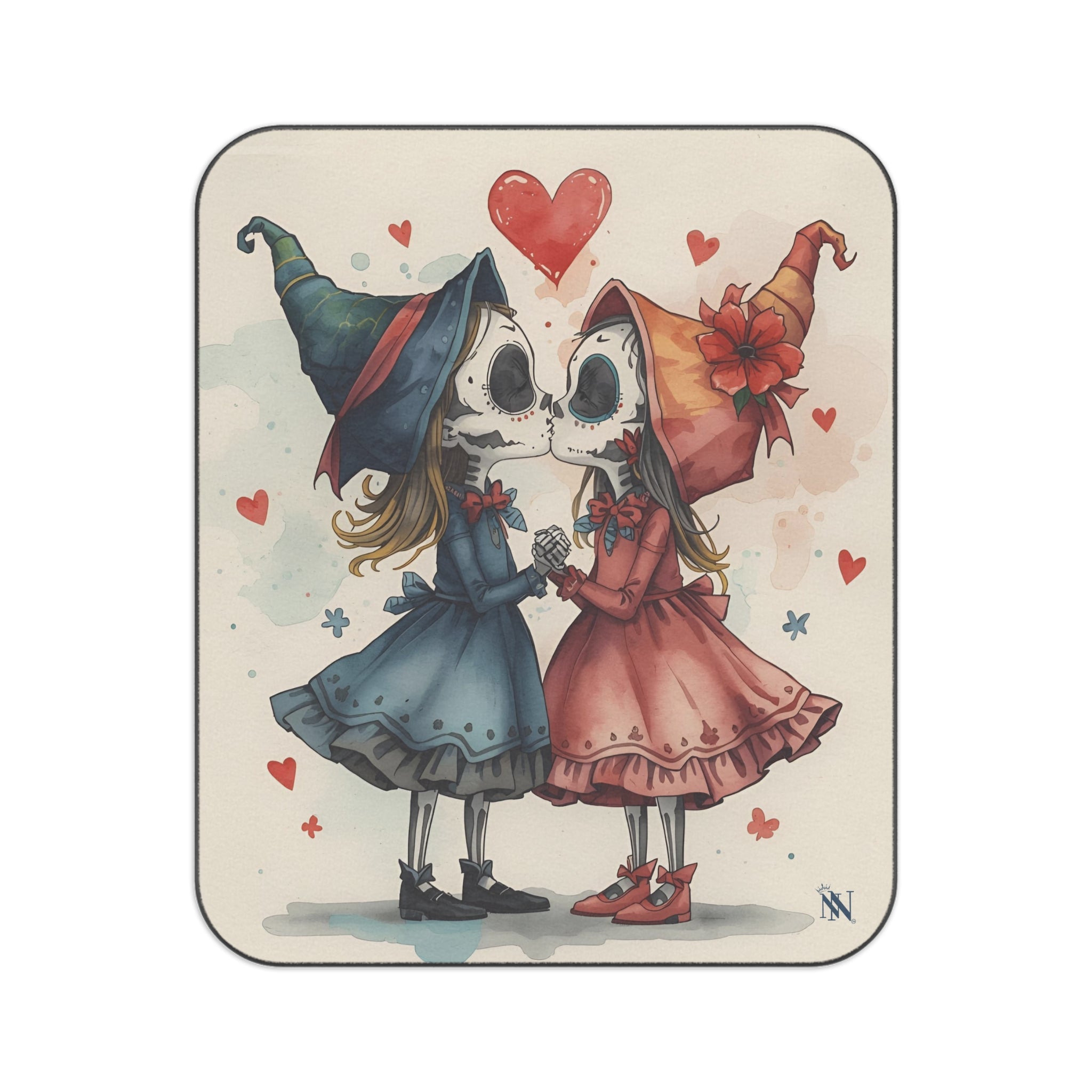 Kissing Witches Print | Mix Match Fun-Flirty Lovers’ Water-Resistant Blankets