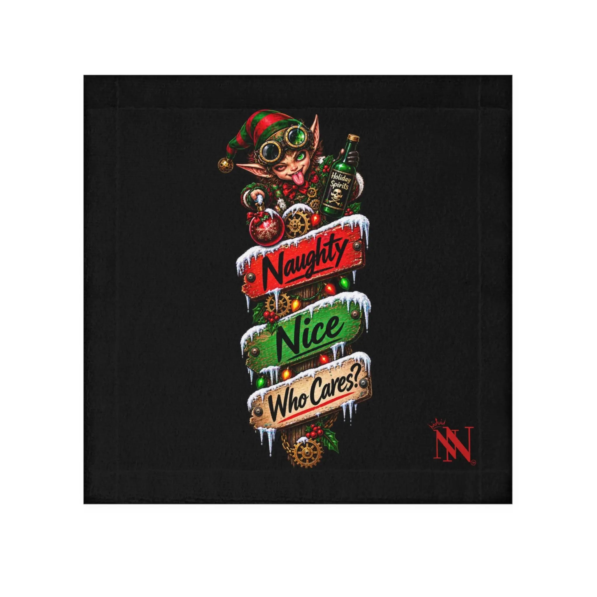 Naughty Nice Who Cares? Christmas | Nectar Napkins Lils’ Fun-Flirty Lovers’ Towels