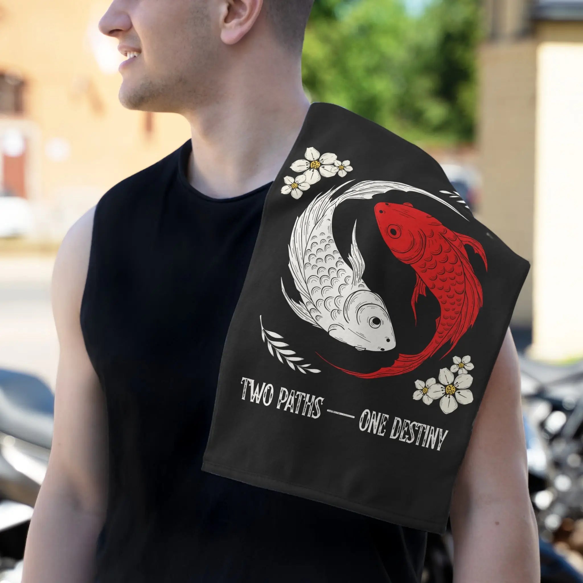 Two Paths One Destiny Koi Fish Ying Yang Sex Towel