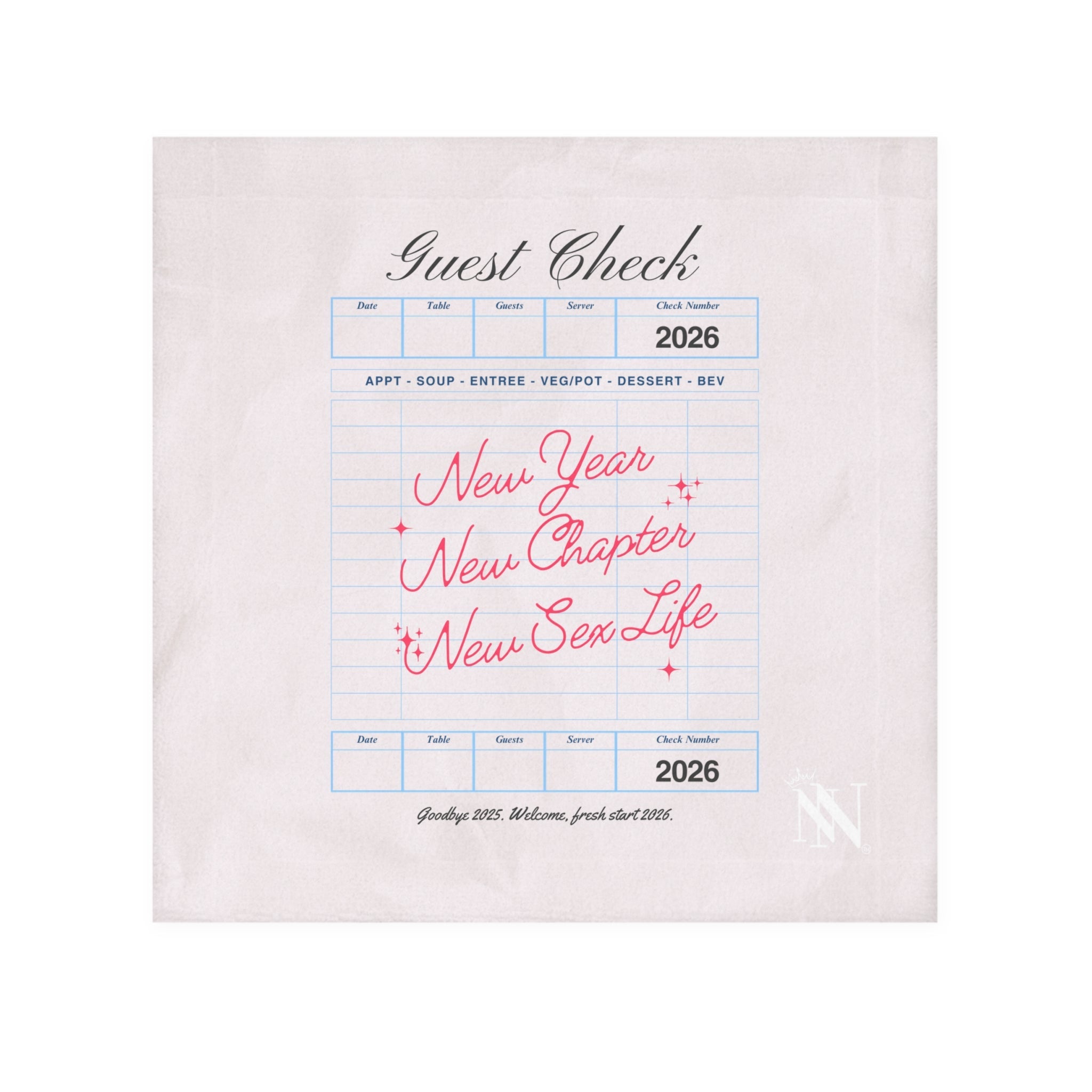 New Year New Sex Life Guest Check | Mix & Match Lils’ Fun-Flirty Lovers’ Towels