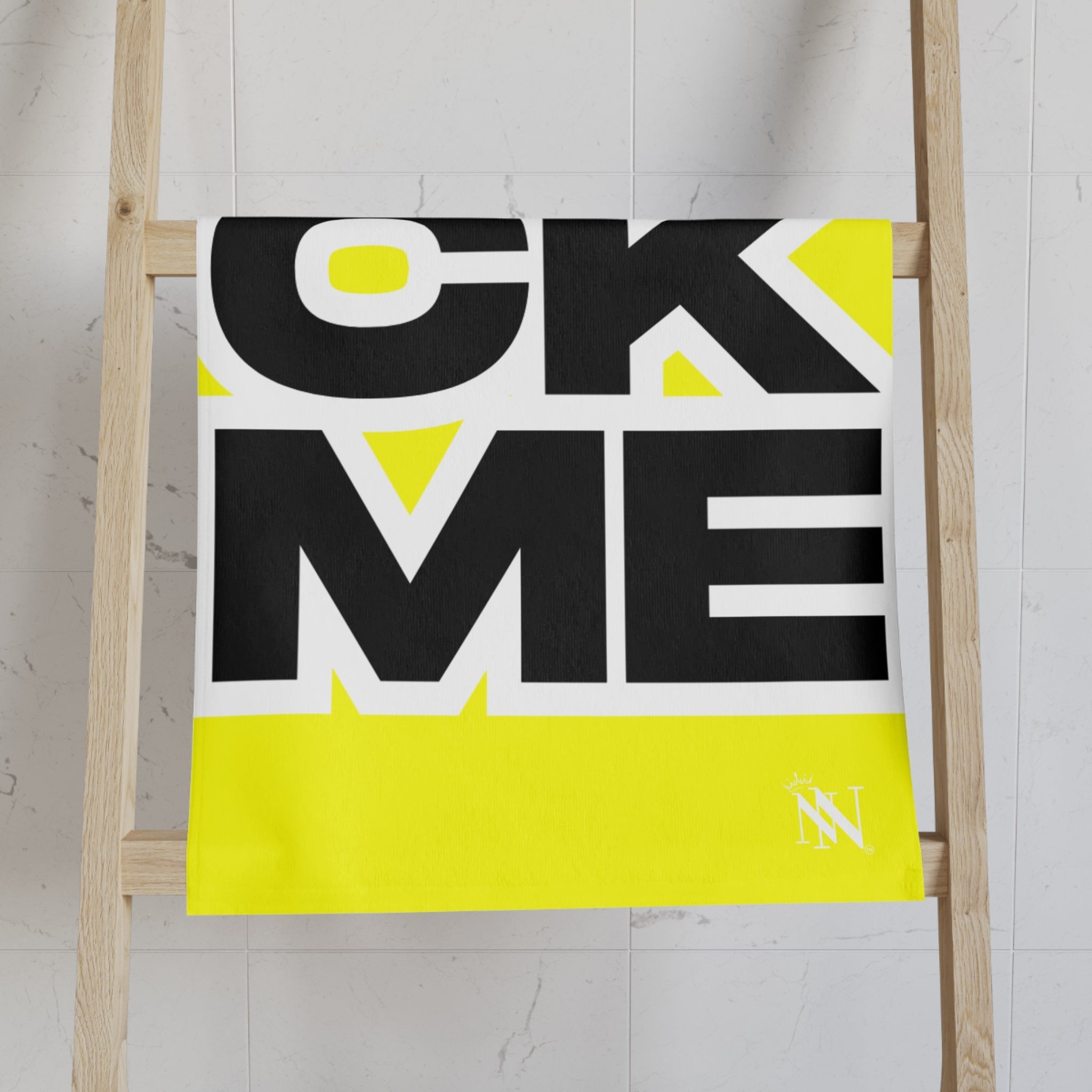 SUCK ME Block Letter Neon Yellow Cum Towel