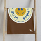 Good Times Good Vibes Happy Face Brown Cum Towel