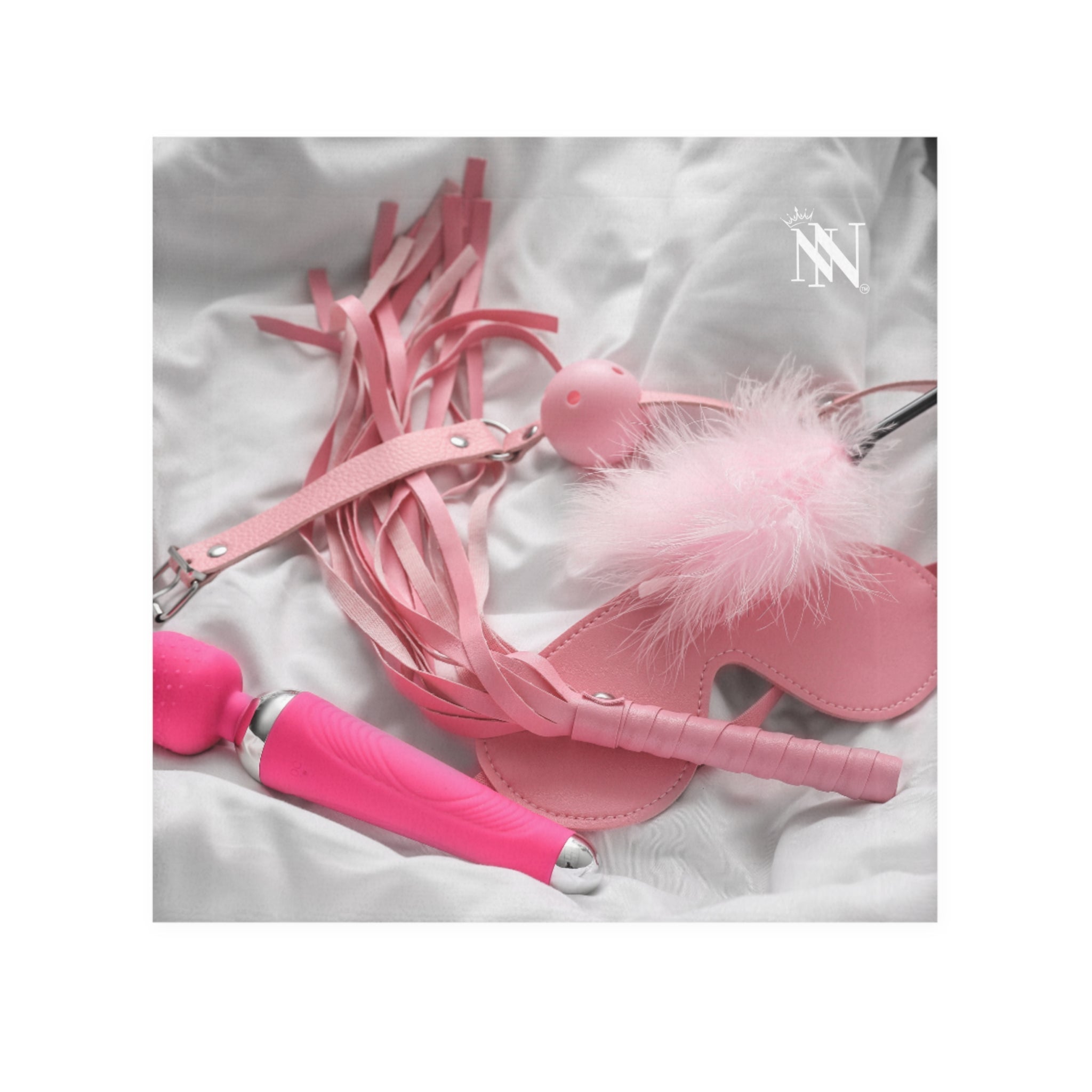 Kinky Pink Sex Toys & Feather Photograph | Mix & Match Lils’ Fun-Flirty Lovers’ Towels