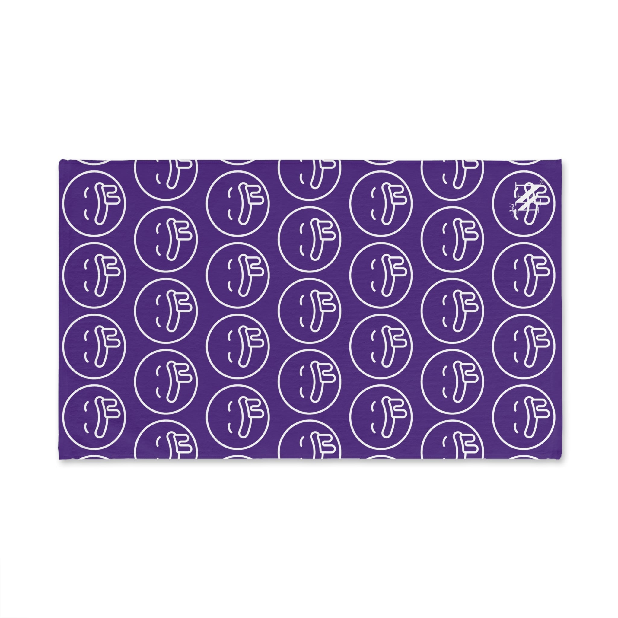 Hungry Drooling Emoji Pattern Purple Cum Towel