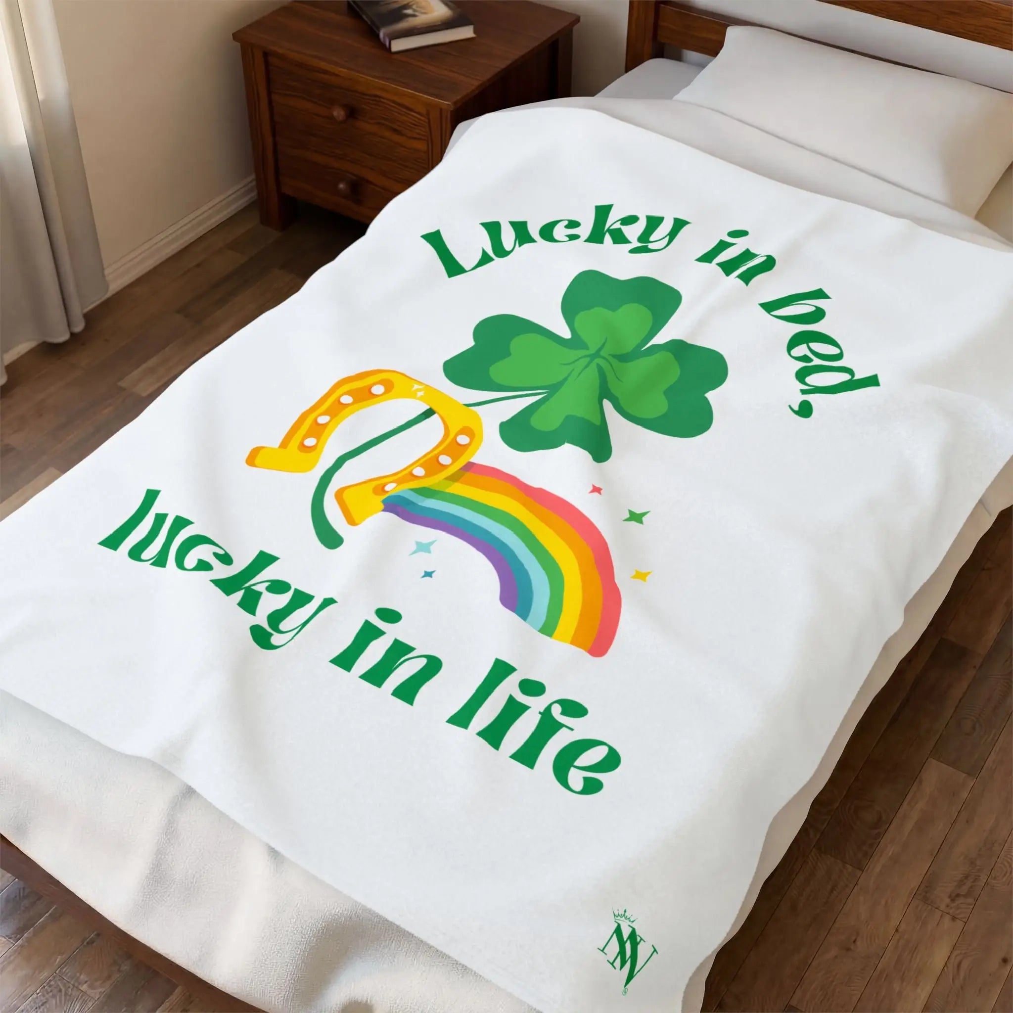 Lucky in Bed Lucky in Life St. Patrick’s Day | Mix & Match Soft Fun-Flirty Lovers’ Blankets