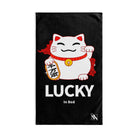 Lucky In Bed Beckoning Cat | Mix & Match Classic Fun-Flirty Lovers’ Towels