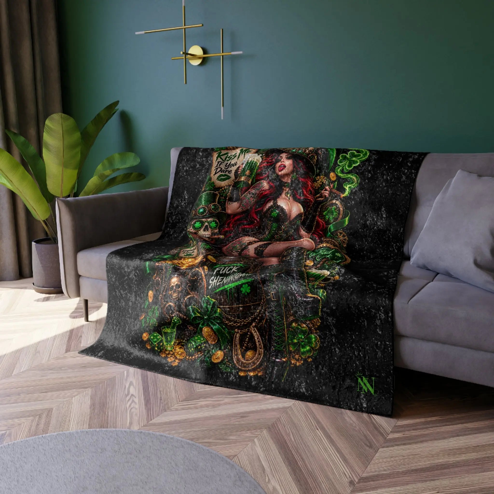 St. Patrick’s Day Wicked Fantasy Crushed Velvet Blanket