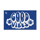 Smiley Happy Face Good Vibes Blue | Mix & Match Classic Fun-Flirty Lovers’ Towels