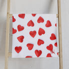 Fun Puffy Red Heart Pattern Cum Towel