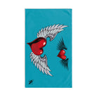 Double Hearts with Wings Teal | Mix & Match Classic Fun-Flirty Lovers’ Towels