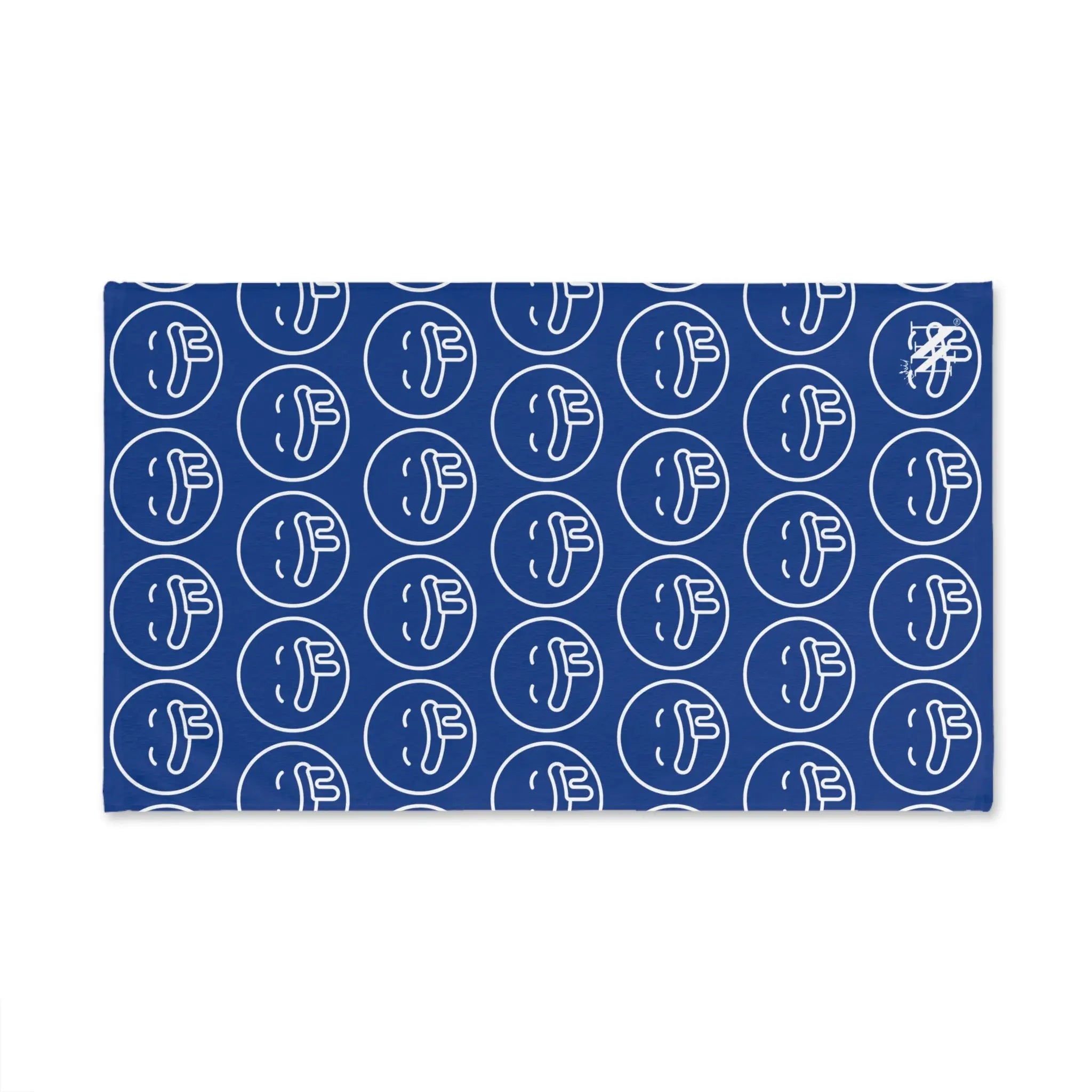 Hungry Drooling Emoji Pattern Blue Cum Towel
