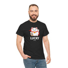 Lucky In Love Beckoning Cat | Mix & Match Cotton Unisex Fun-Flirty Lovers’ T-Shirts